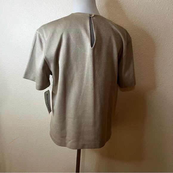 Vintage Deadstock | Peter Popovitch shimmer short sleeve blouse NEW MEDIUM - Picture 3 of 7
